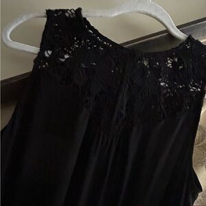 Johnny Was 4 Love & Liberty Black Silk & Lace Dress SZ Small